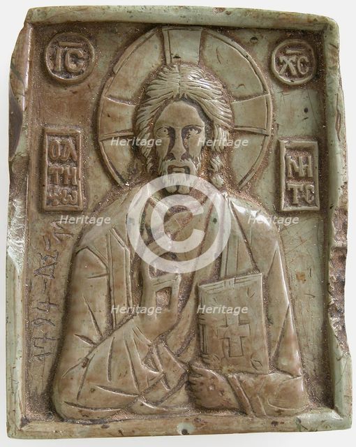 Icon with Christ Pantokrator, Byzantine, ca. 1350 or later. Creator: Unknown.