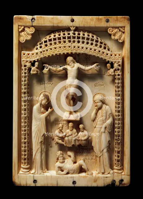 Icon with the Crucifixion, Byzantine, mid-10th century. Creator: Unknown.