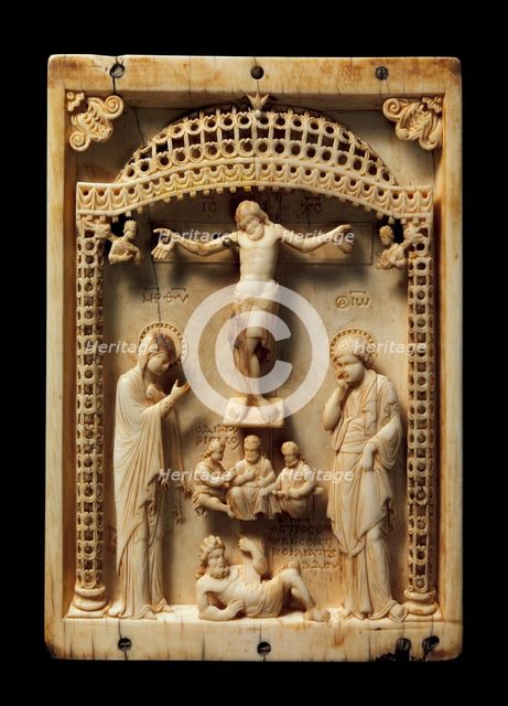 Icon with the Crucifixion, Byzantine, mid-10th century. Creator: Unknown.