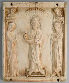 Icon with the Deesis, Byzantine, mid-900s. Creator: Unknown