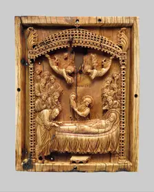 Icon with the Koimesis, Byzantine, late 900s. Creator: Unknown