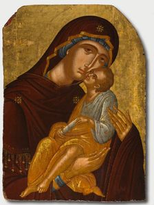 Icon of the Mother of God and Infant Christ (Virgin Eleousa), c. 1425-50. Creator: Angelos Akotantos (Greek, c. 1450), attributed to