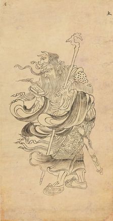 Iconographic Drawing of Saturn (Doyo), 12th century. Creator: Unknown