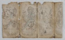 Iconographic Drawing of Tantric Enlightened Beings (verso), c. 1500. Creator: Unknown
