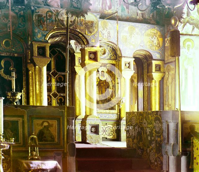 Iconostasis in the Church of the Resurrection, Rostov Velikii, 1911. Creator: Sergey Mikhaylovich Prokudin-Gorsky.