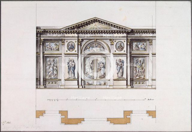 Iconostasis in the Smolny Convent of the Resurrection in St. Petersburg, 1780s. Artist: Quarenghi, Giacomo Antonio Domenico (1744-1817)