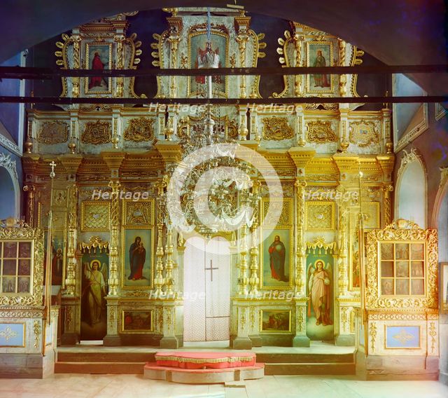 Iconostasis in Trinity Cathedral in the city of Ialutorovsk, 1912. Creator: Sergey Mikhaylovich Prokudin-Gorsky.
