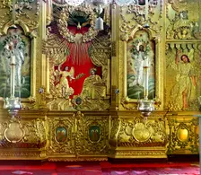 Iconostasis of the Church of Saint Nicholas the Wonder Worker, Rostov Velikii, 1911. Creator: Sergey Mikhaylovich Prokudin-Gorsky