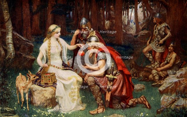 'Idun and the Apples', 1890.  Creator: James Doyle Penrose.