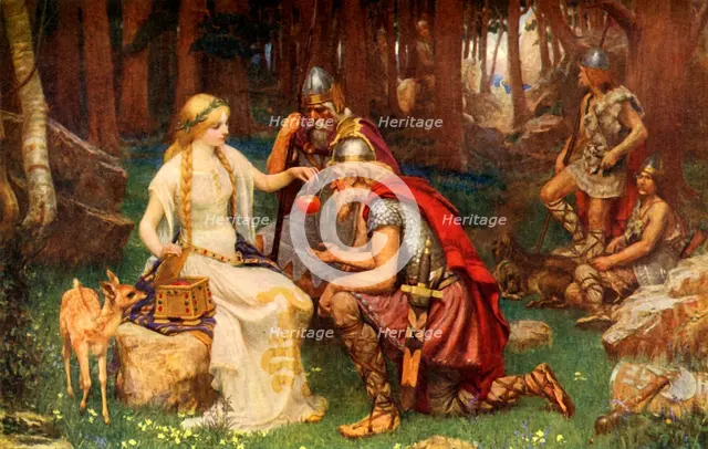 'Idun and the Apples', 1912. Creator: James Doyle Penrose.