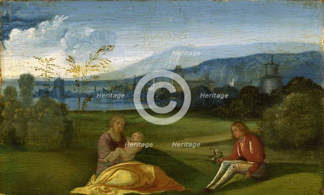 Idyllic pastoral landscape, Late 15th cen. Artist: Giorgione (1476-1510)