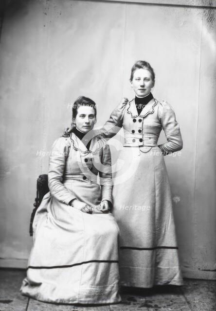 Ida and Selma Larsson from Risätra, 1890-1900 Creator: Lars Olsson Akerman.