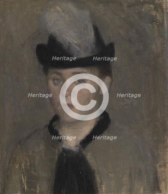 Ida Ilsted, the Artist's Fiancée. Sketch, 1890. Creator: Vilhelm Hammershoi.