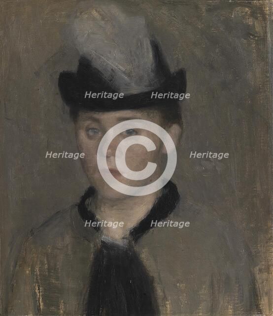 Ida Ilsted, the Artist's Fiancée. Sketch, 1890. Creator: Vilhelm Hammershoi.