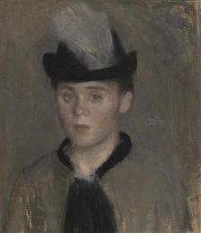 Ida Ilsted, the Artist's Fiancée. Sketch, 1890. Creator: Vilhelm Hammershoi
