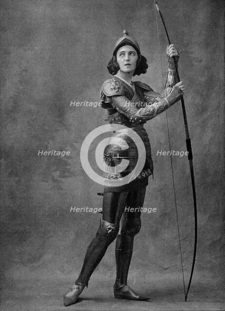 Ida Rubinstein as Saint Sebastián in "The Martyrdom of Saint Sebastián" at the Chatelet..., 1911. Creator: Anonymous ().