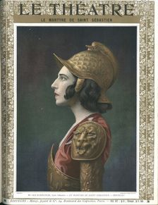 Ida Rubinstein as Saint Sebastián in "The Martyrdom of Saint Sebastián" at the Chatelet... , 1911. Creator: Anonymous