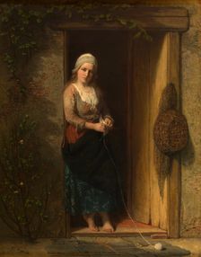 Ida, the Fisherman's Daughter at the Doorway, c1851. Creator: Jozef Israels