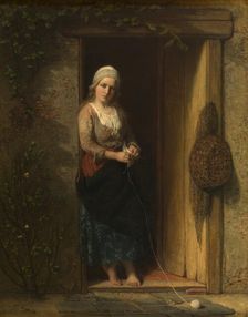 Ida, the Fisherman's Daughter at the Doorway, 1851. Creator: Jozef Israels