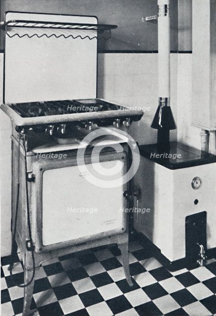 'Ideal Boilers & Radiators Ltd. - In black and white or grey mottled, this gas boiler is vitreous en Artist: Unknown.