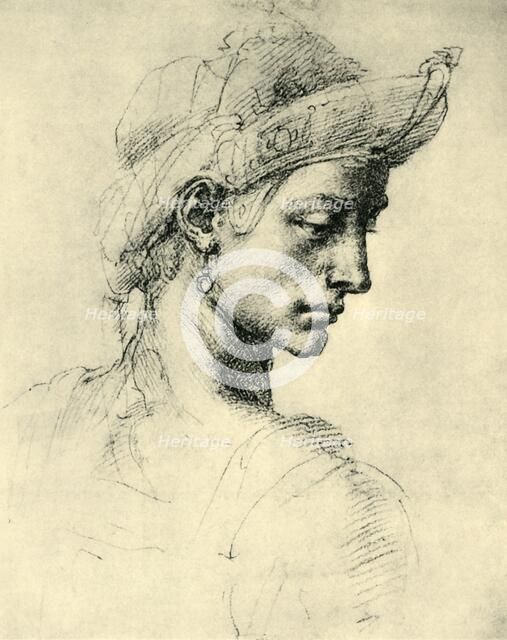 'Ideal Head', 1520-1525, (1943). Creator: Michelangelo Buonarroti.