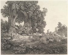 Ideal Landscape with Sleeping Shepherd and Sheep.n.d. Creator: Heinrich Theodor Wehle