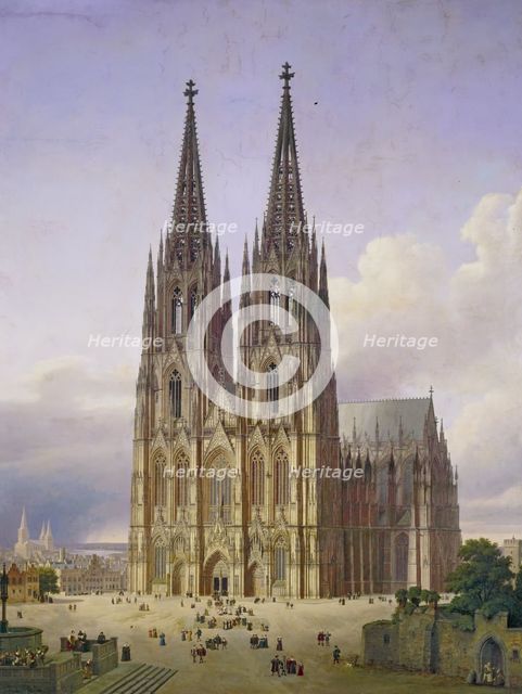 Ideal View of the Cologne Cathedral, 1834-1836. Artist: Hasenpflug, Carl Georg (1802-1858)