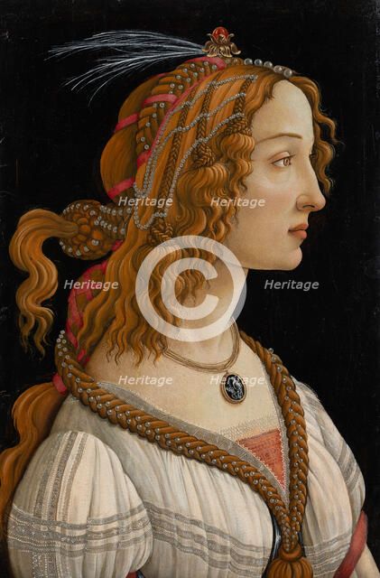 Idealised Portrait of a Lady (Portrait of Simonetta Vespucci as Nymph), c1480-1485. Creator: Sandro Botticelli.