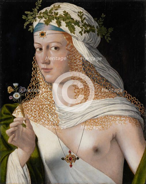 Idealised Portrait of a Young Woman as Flora, c1520. Creator: Bartolommeo Veneto.
