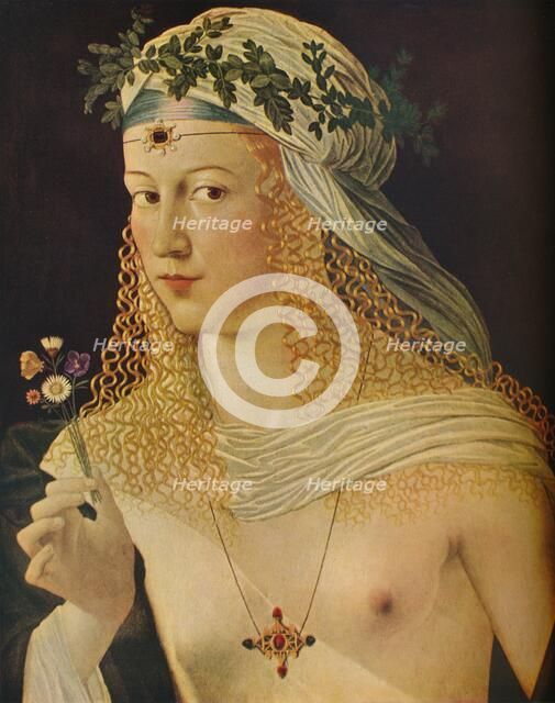 'Idealized Portrait of a Courtesan as Flora', c1520. Artist: Bartolommeo Veneto.