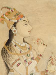 Idealized Portrait of the Mughal Empress Nur Jahan (1577-1645)?, between c1725 and c1750. Creator: Unknown
