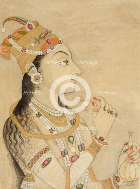 Idealized Portrait of the Mughal Empress Nur Jahan (1577-1645)?, between c1725 and c1750. Creator: Unknown.