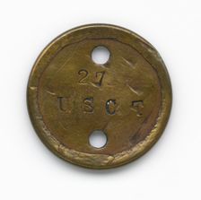 Identification tag for Civil War soldier Qualls Tibbs, 1864 - 1865. Creator: Unknown