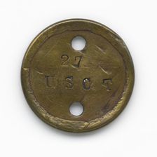 Identification tag for Civil War soldier Qualls Tibbs, 1864 - 1865. Creator: Unknown