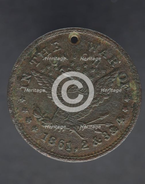 Identification tag for Cornelius Robinson, with American eagle, 1864. Creator: Unknown.