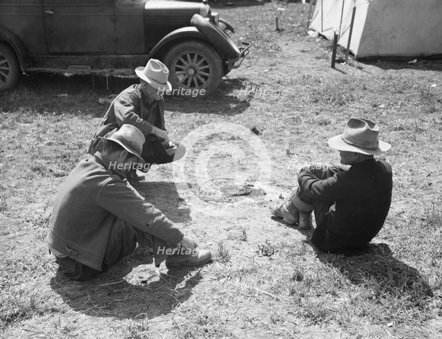 Idle migrants, foothills north of San Jose, California, 1939. Creator: Dorothea Lange.