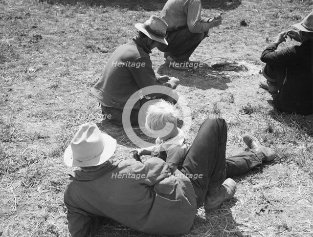 Idle migrants, foothills north of San Jose, California, 1939. Creator: Dorothea Lange.