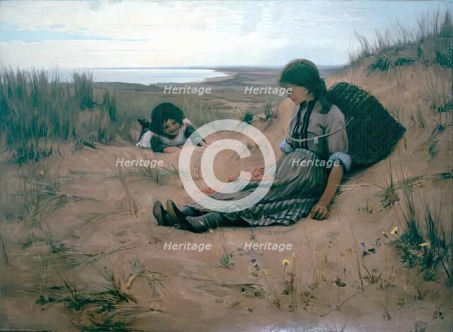 Idling on the Sands, Forvie, 1882. Creator: Alexander Mann.