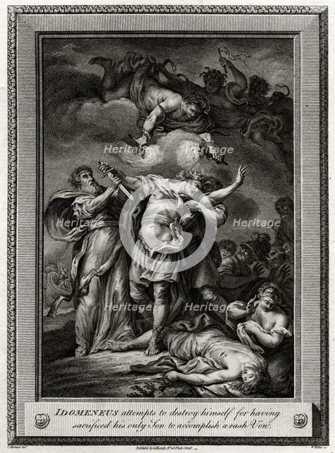 'Idomeneus attempts to destroy himself for having sacrificed his only Son...', 1775. Artist: W Walker