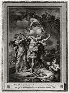 Idomeneus attempts to destroy himself for having sacrificed his only Son... 1775. Artist: W Walker
