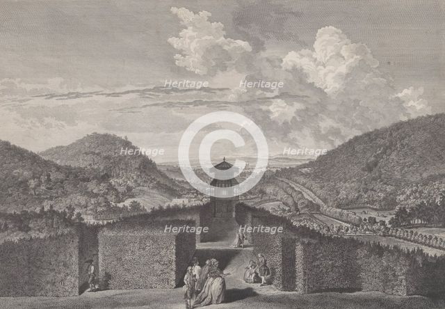 Ier Vue du Parc de Neu-Waldeck prise du Pavillon Chinois vers l'Orient, from Views of the ..., 1782. Creators: Jakob Matthias Schmutzer, Carl Conti, Clemens Kohl, Franz Karl Zoller.
