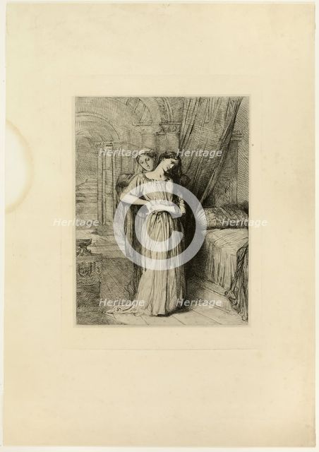 If I Do Die Before Thee, plate eight from Othello, 1844. Creator: Theodore Chasseriau.