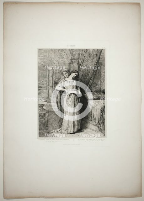 If I Do Die Before Thee, plate eight from Othello, 1844. Creator: Theodore Chasseriau.