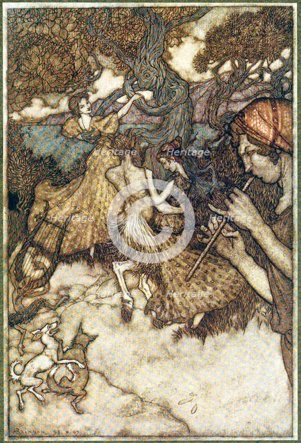 If Orpheus first produced the waltz ., from The Ingoldsby Legends, pub. 1907. Creator: Arthur Rackham (1867 - 1939).