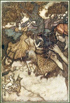 If Orpheus first produced the waltz ., from The Ingoldsby Legends, pub. 1907. Creator: Arthur Rackham (1867 - 1939)