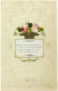 If Souls Could Always Dwell Above (Valentine), 1855/60. Creator: H. Dobbs