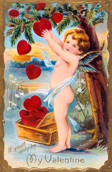 If You'd Only Be My Valentine American Valentine card, 1910. Artist: Anon