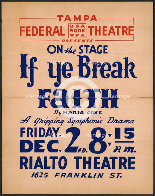 If Ye Break Faith, Tampa, FL, [193-]. Creator: Unknown.