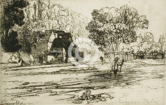 Iffley Mill, 1870. Creator: Francis Seymour Haden.