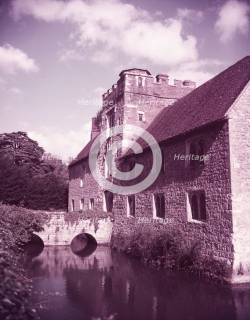 Ightham Moat, bridge and entrance, Kent, c1955.  Creator: Arthur Charles Kirby Ware.